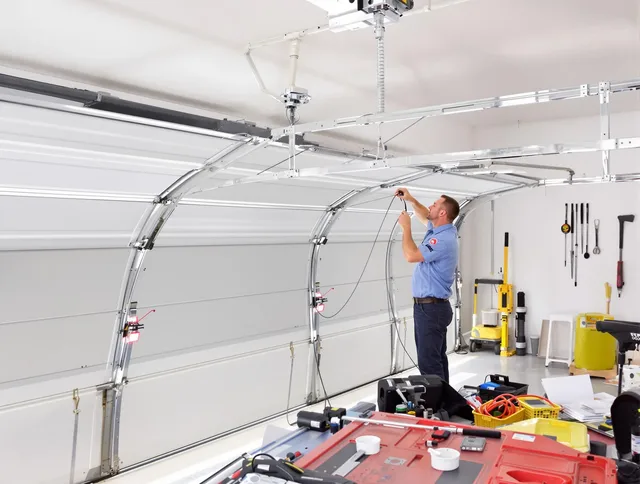 Garage door cable repair service by Newtown Garage Door Repair in Newtown