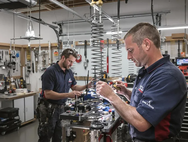 Garage door spring repair service by Newtown Garage Door Repair in Newtown